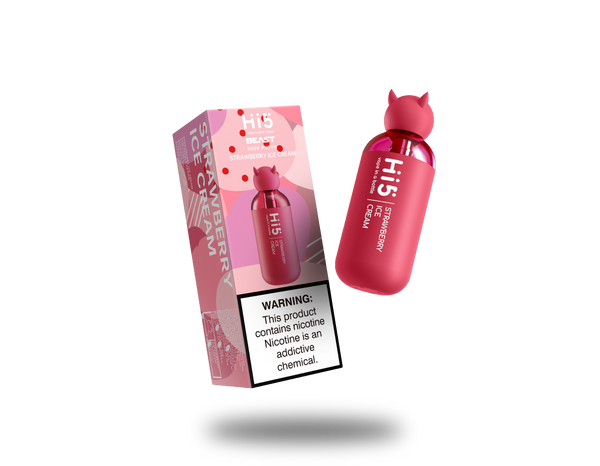 Hi5 Beast Disposable Vape Strawberry IceCream Flavor