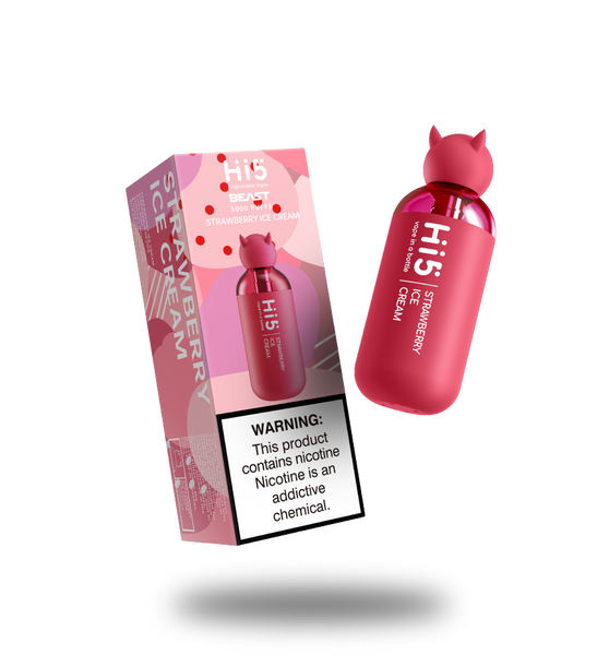 Hi5 Beast Disposable Vape Strawberry IceCream Flavor
