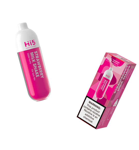Hi5 Tube Disposable Vape Strawberry Milk Shake Flavor